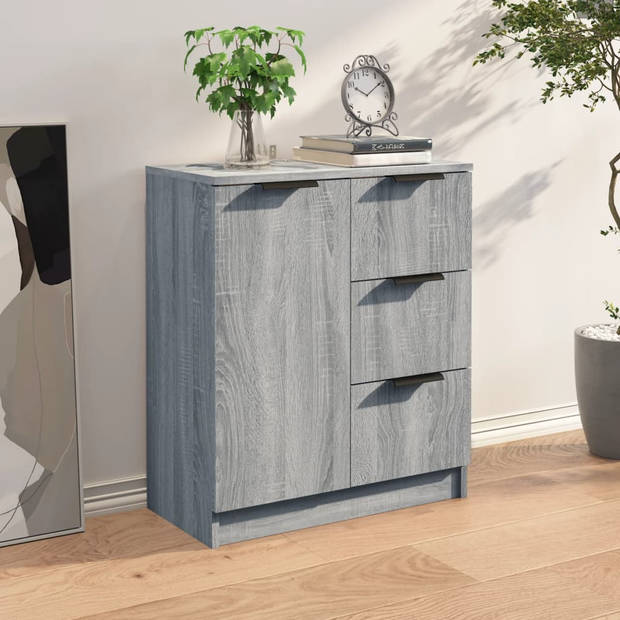 The Living Store Dressoir - Minimalistisch - Meubels - 60 x 30 x 70 cm - Grijs Sonoma Eiken