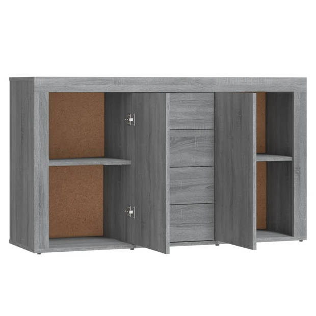 The Living Store Dressoir Modern Grijs Sonoma Eiken - 120 x 36 x 69 cm - Met Opbergruimte