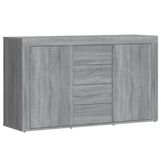 The Living Store Dressoir Modern Grijs Sonoma Eiken - 120 x 36 x 69 cm - Met Opbergruimte