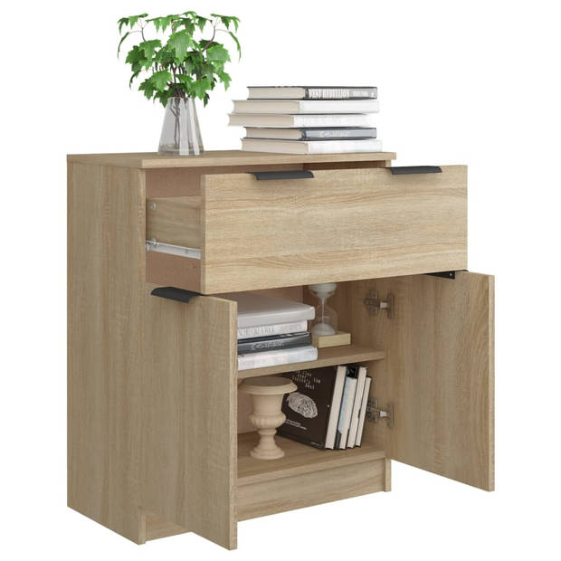 The Living Store Dressoir - Sonoma eiken - Hout - 60x30x70 cm - Met lade en 2 deuren