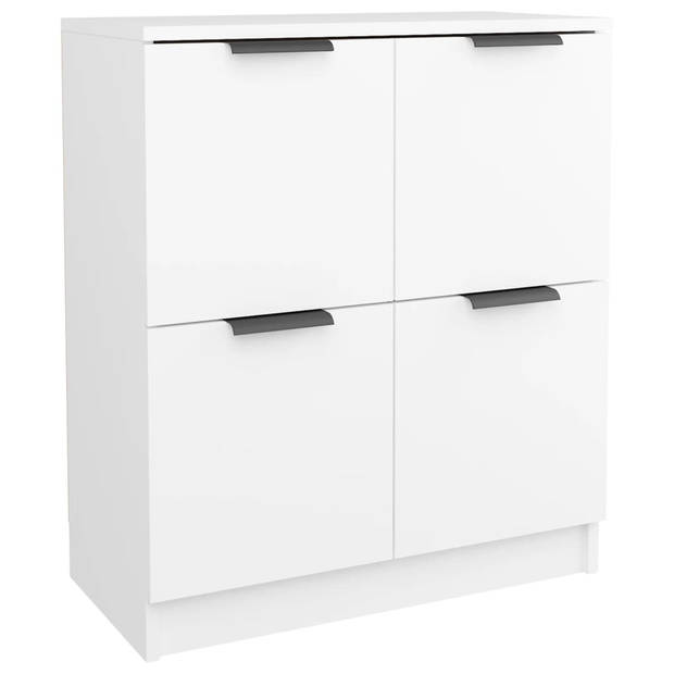 The Living Store Houten dressoir - Bijzetkast 60x30x70cm - Wit