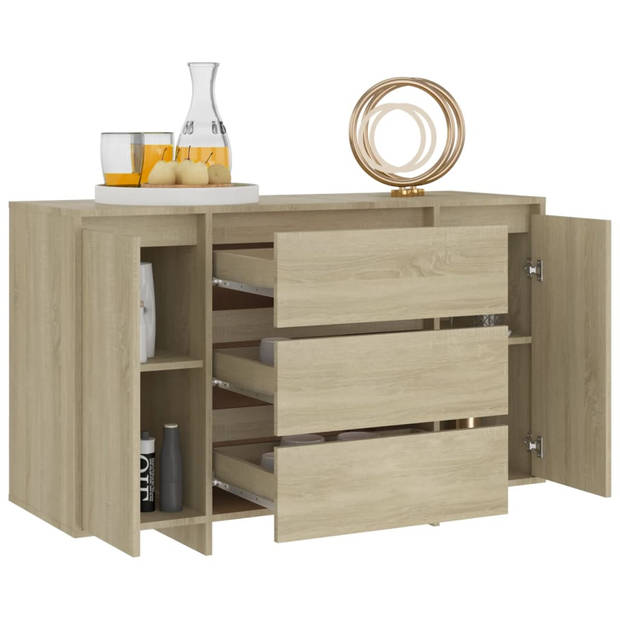 The Living Store Dressoir Meubel - 120 x 41 x 75 cm - Sonoma eiken - Montage vereist