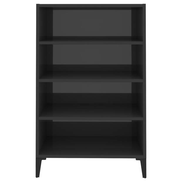 The Living Store Dressoir 57x35x90 cm spaanplaat hoogglans grijs - Keukenkast