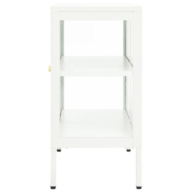 The Living Store Dressoir - Opbergkast - 70 x 35 x 70 cm - Staal en glas