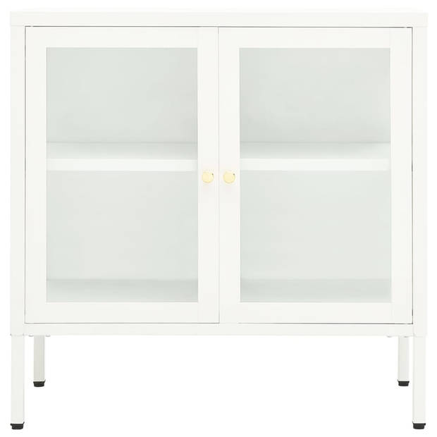 The Living Store Dressoir - Opbergkast - 70 x 35 x 70 cm - Staal en glas