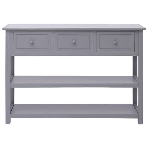 The Living Store Dressoir Populier - 108 x 30 x 76 cm - Grijs