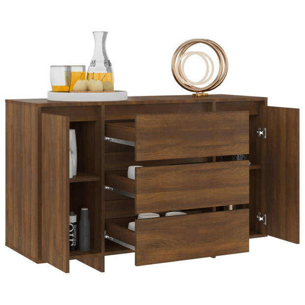 The Living Store Dressoir Bijzetkast - 120 x 41 x 75 cm - Bruineiken - Spaanplaat