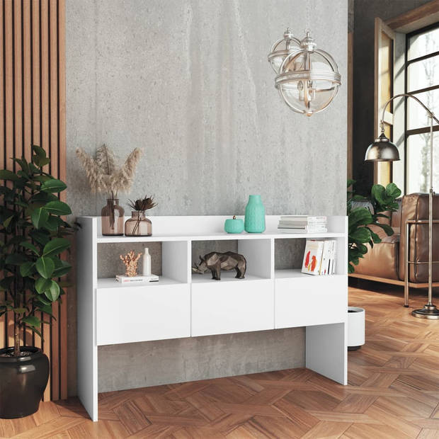 The Living Store Dressoir - Wit - 105 x 30 x 70 cm - 3 lades en 3 open vakken