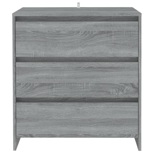 The Living Store Dressoir Bijzetkast - 70 x 41 x 75 cm - Grijs Sonoma Eiken - Montage vereist