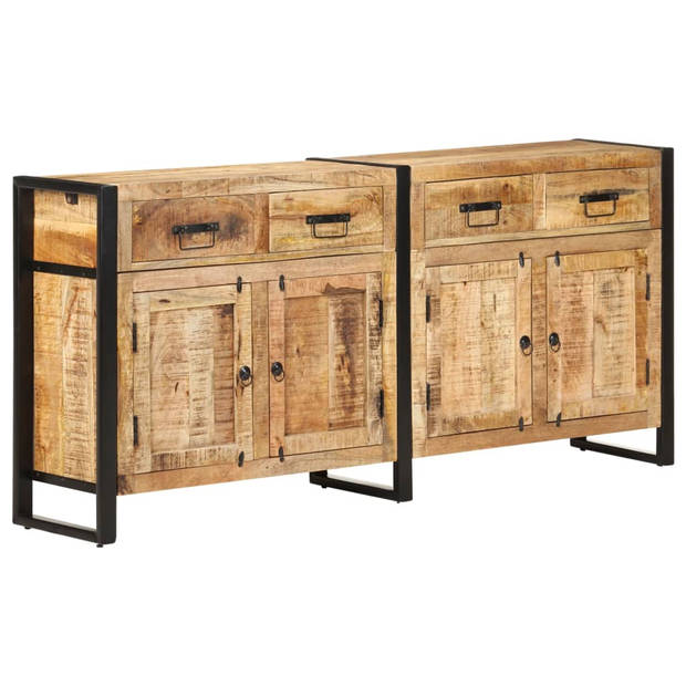 The Living Store Massief Mangohouten Dressoir - 172 x 35 x 80 cm - Handgemaakt - Stabiel en Ruim