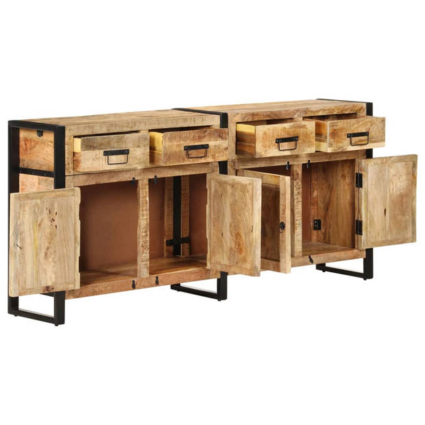 The Living Store Massief Mangohouten Dressoir - 172 x 35 x 80 cm - Handgemaakt - Stabiel en Ruim