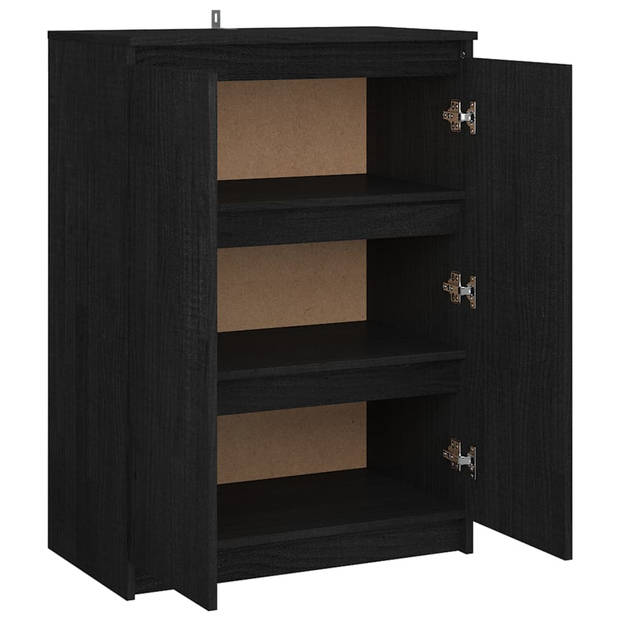 The Living Store Dressoir - Massief grenenhout - 60 x 36 x 84 cm - zwart