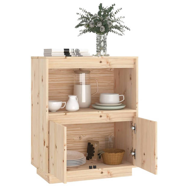 The Living Store Houten Dressoir - Opbergkast - 60x34x75 cm - Massief grenenhout