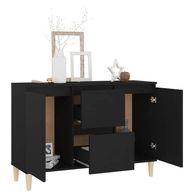 The Living Store Dressoir - Elegantie - Kast - 103.5 x 35 x 70 cm Kleur- Zwart