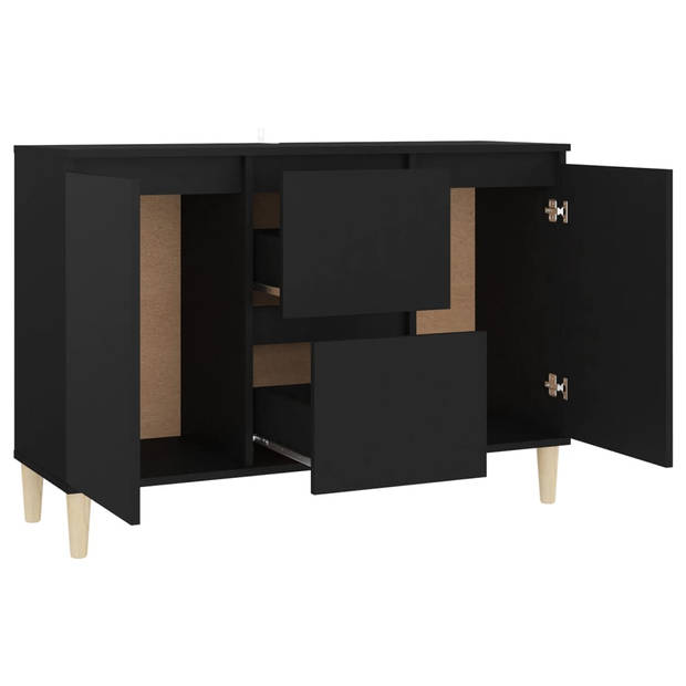 The Living Store Dressoir - Elegantie - Kast - 103.5 x 35 x 70 cm Kleur- Zwart