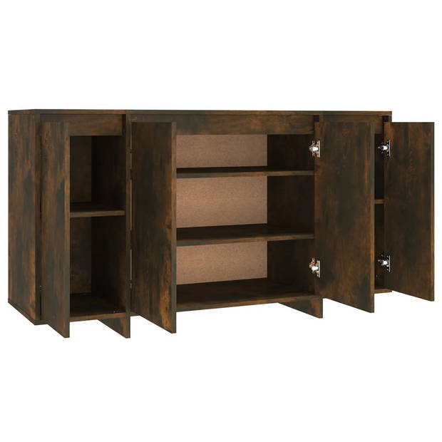 The Living Store Dressoir - Bijzetkast - 135x41x75 cm - Gerookt eiken - Montage vereist