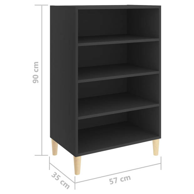 The Living Store Dressoir 57x35x90 cm spaanplaat grijs - Keukenkast