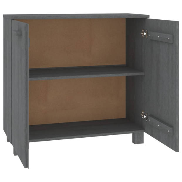 The Living Store HAMAR Houten Dressoir - 85 x 35 x 80 cm - Donkergrijs