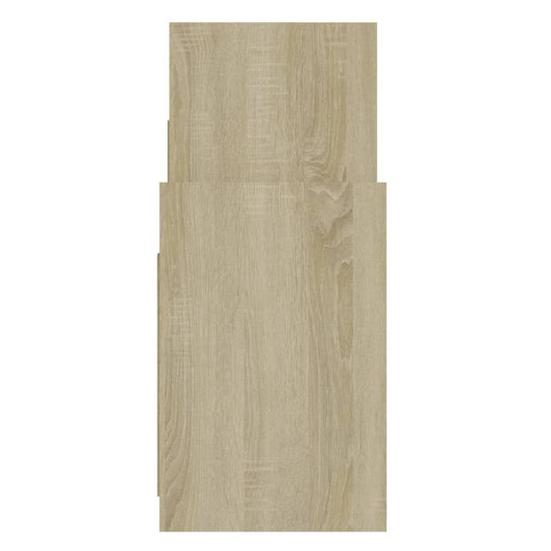 vidaXL Bijzetkast 60x26x60 cm bewerkt hout sonoma eikenkleurig