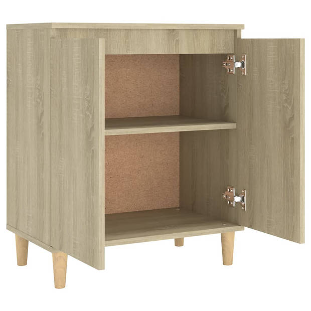 The Living Store Dressoir met houten poten 60x35x70 cm spaanplaat sonoma eiken - Keukenkast