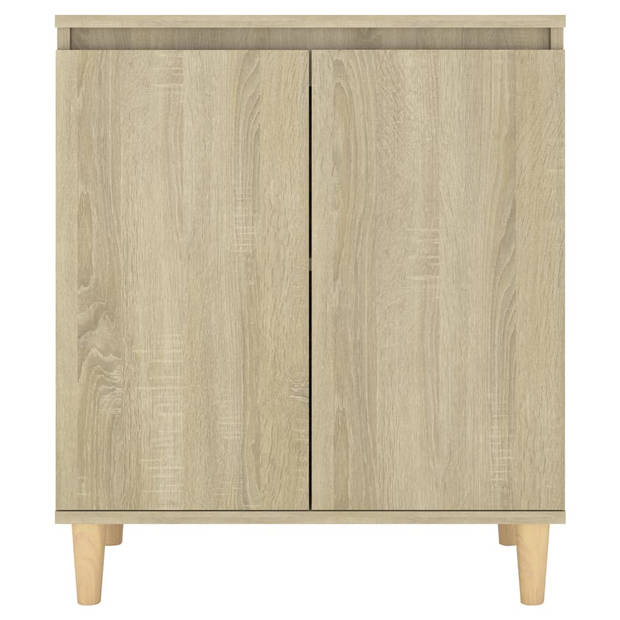 The Living Store Dressoir met houten poten 60x35x70 cm spaanplaat sonoma eiken - Keukenkast