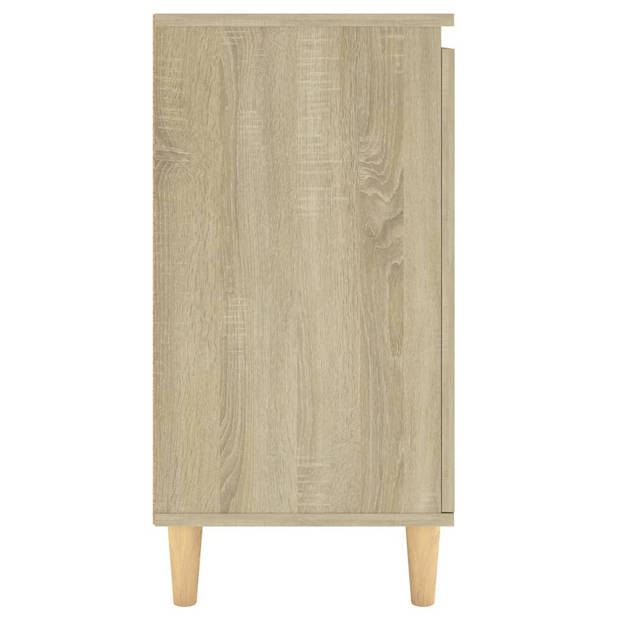 The Living Store Dressoir met houten poten 60x35x70 cm spaanplaat sonoma eiken - Keukenkast