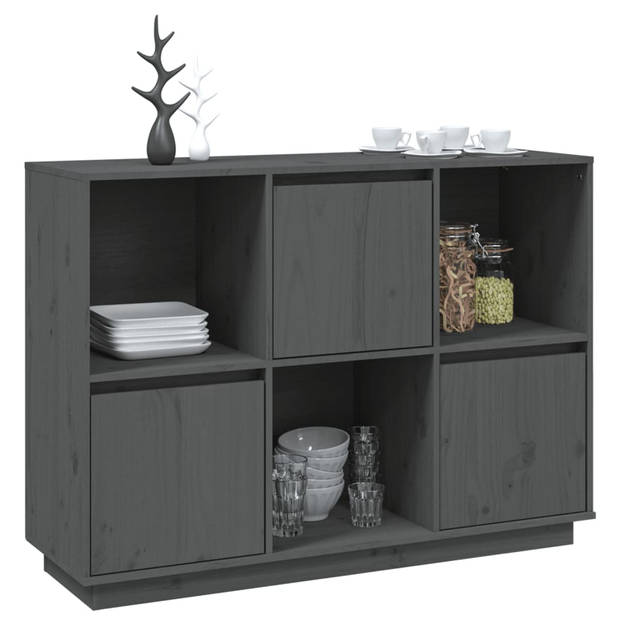 The Living Store Dressoir - Grenenhout - 110.5 x 35 x 80 cm - Grijs