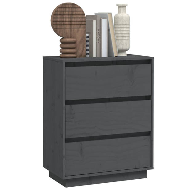 The Living Store Dressoir - Grenenhout - 60 x 34 x 75 cm - Grijs