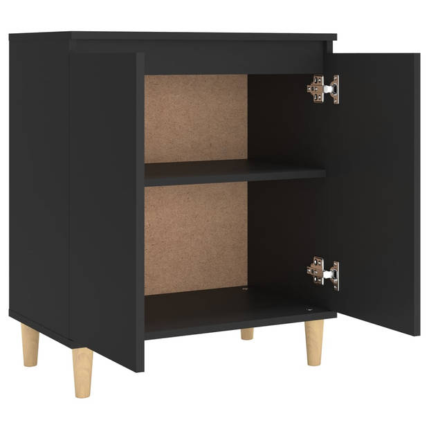 The Living Store Dressoir Scandinavische Stijl - 60 x 35 x 70 cm - Zwart - Met 4 Poten