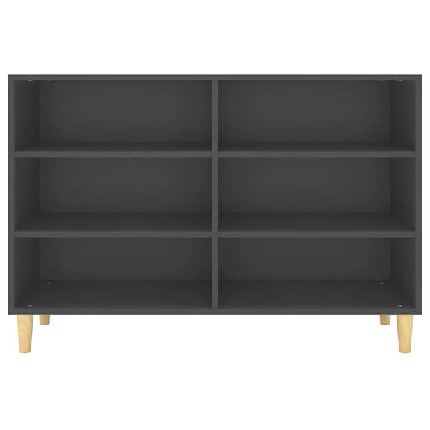 The Living Store Dressoir - Scandinavisch Design - 6 Schappen - Grijs - 103.5 x 35 x 70 cm - Montage vereist