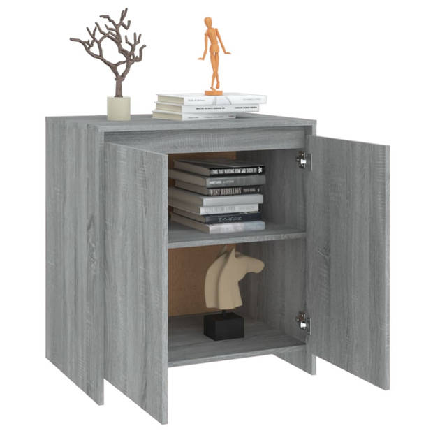 The Living Store Dressoir - Grijs Sonoma Eiken - 70 x 41 x 75 cm - Montage vereist