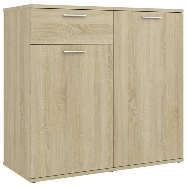 The Living Store Dressoir sonoma eiken 80 x 36 x 75 cm - 2 deuren 1 lade