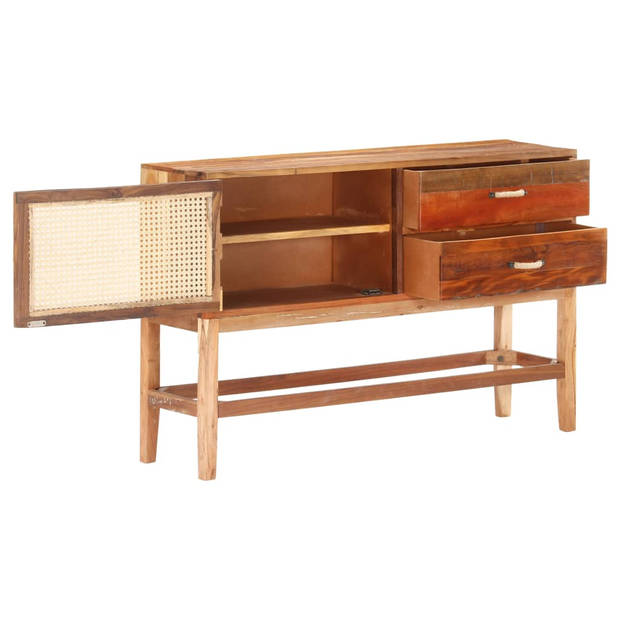 The Living Store Dressoir - Gerecycled hout - 118x30x76cm - Met 1 deur en 2 lades