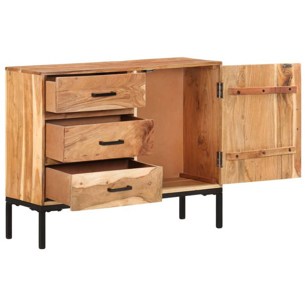 The Living Store Dressoir - Massief Acaciahout - 88 x 30 x 73 cm - Uitschuifbare lades - Natuurlijke afwerking