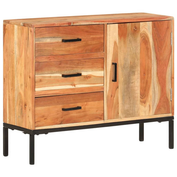 The Living Store Dressoir - Massief Acaciahout - 88 x 30 x 73 cm - Uitschuifbare lades - Natuurlijke afwerking