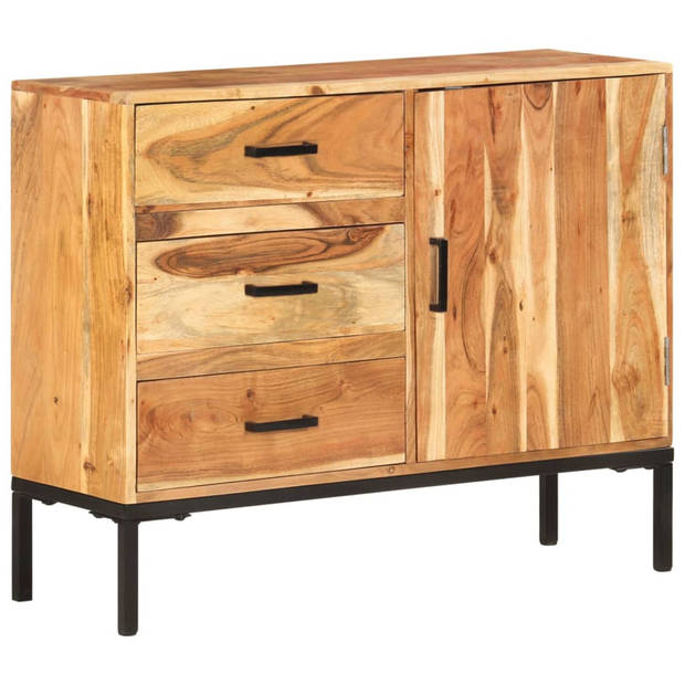 The Living Store Dressoir - Massief Acaciahout - 88 x 30 x 73 cm - Uitschuifbare lades - Natuurlijke afwerking