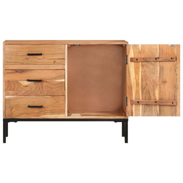 The Living Store Dressoir - Massief Acaciahout - 88 x 30 x 73 cm - Uitschuifbare lades - Natuurlijke afwerking