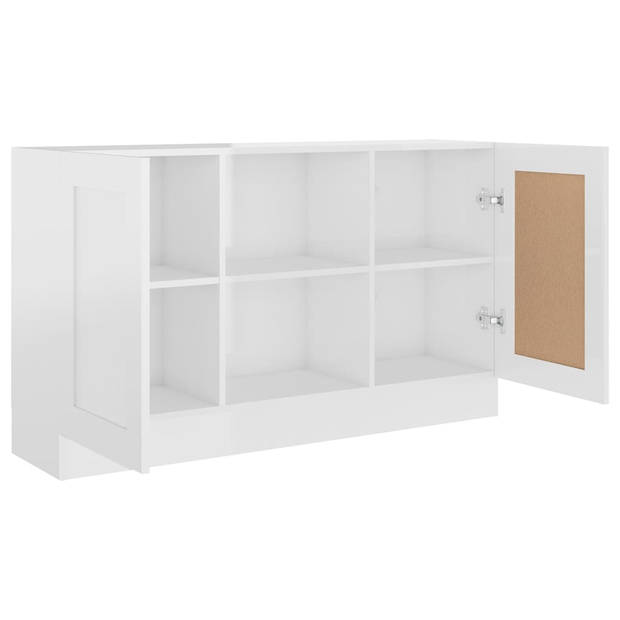 The Living Store Dressoir - Trendy - Opbergkast - 120 x 30.5 x 70 cm - Kleur- Hoogglans wit