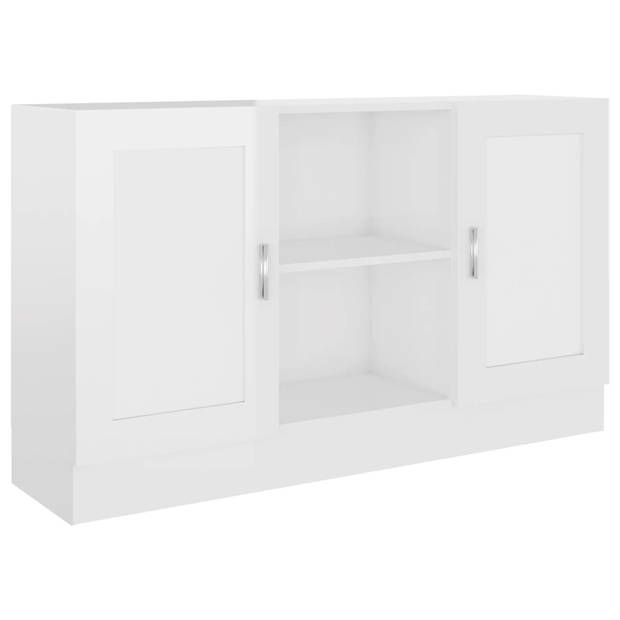 The Living Store Dressoir - Trendy - Opbergkast - 120 x 30.5 x 70 cm - Kleur- Hoogglans wit