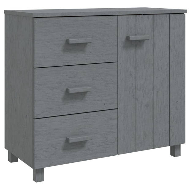 The Living Store HAMAR Dressoir - Donkergrijs - 90 x 40 x 80 cm - Massief grenenhout en MDF