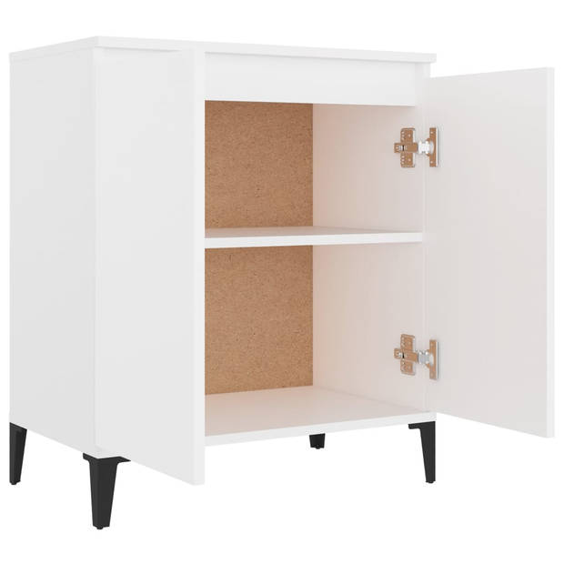 The Living Store Industrieel Dressoir - 60 x 35 x 70 cm - Wit Houtmetaal - 2 Deuren