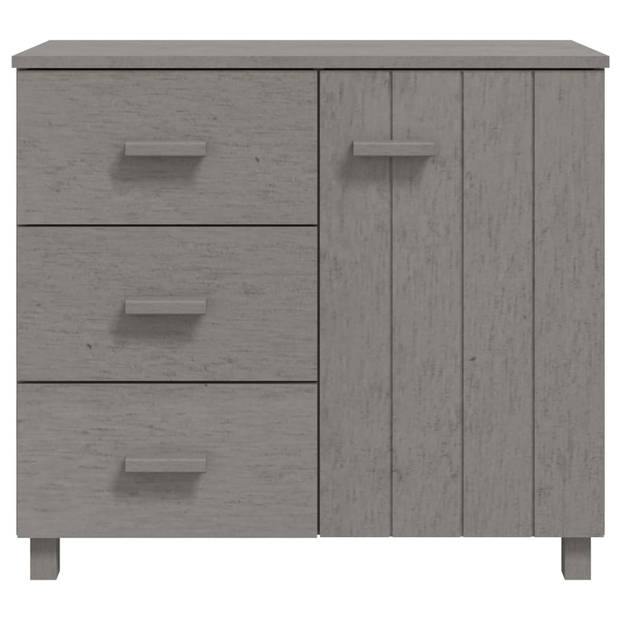 vidaXL Dressoir HAMAR 90x40x80 cm massief grenenhout lichtgrijs