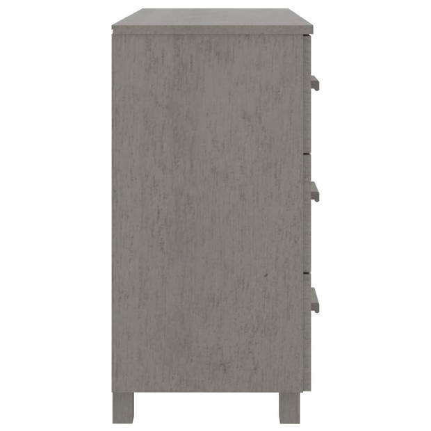 The Living Store HAMAR Dressoir - Massief grenenhout - 90 x 40 x 80 cm - Lichtgrijs