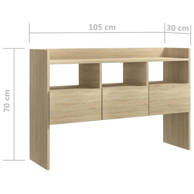 vidaXL Dressoir 105x30x70 cm bewerkt hout sonoma eikenkleurig