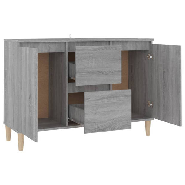 The Living Store Dressoir - Grijs Sonoma Eiken - 103.5 x 35 x 70 cm - Bewerkt Hout