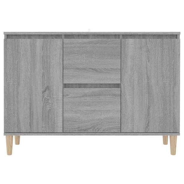 The Living Store Dressoir - Grijs Sonoma Eiken - 103.5 x 35 x 70 cm - Bewerkt Hout