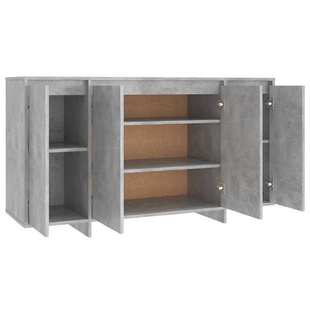 vidaXL Dressoir 135x41x75 cm bewerkt hout betongrijs