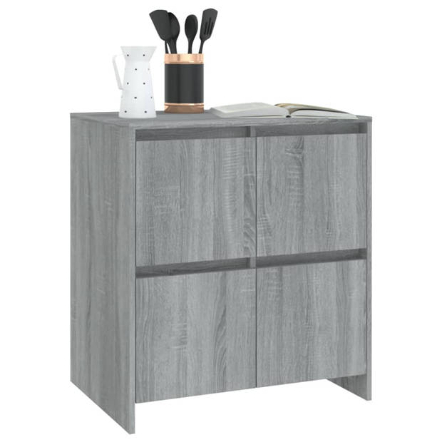 The Living Store Dressoir - Grijs Sonoma Eiken - 70 x 41 x 75 cm - Multimedia-opbergruimte