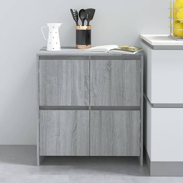 The Living Store Dressoir - Grijs Sonoma Eiken - 70 x 41 x 75 cm - Multimedia-opbergruimte