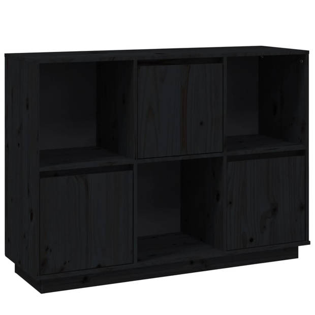 The Living Store Dressoir - Grenenhout - 110.5 x 35 x 80 cm - Zwart